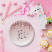 Assiettes En Carton 50 Fabuleux Rose Gold Parties scintillant rose fêt (Fête)