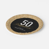 Assiettes En Carton 50 & Fabulous Gold Parties scintillant fête d'anni (Angle)