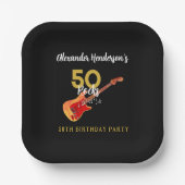 Assiettes En Carton 50 Rocks Cool 50e fête d'anniversaire (Recto)