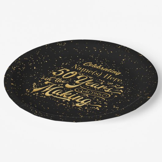 Assiettes En Carton 50e anniversaire - 50 ans en préparation (Angle)