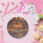 Assiettes En Carton 50e anniversaire 50 et Fabulous Rustic Lights Part (Fête)