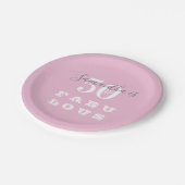 Assiettes En Carton 50e anniversaire 50 fabuleux Pink Grey Party (Angle)
