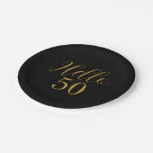 Assiettes En Carton 50e anniversaire Black Gold Anniversaire (Angle)