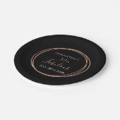 Assiettes En Carton 50e anniversaire Black Rose Gold fête d'anniversai (Angle)