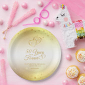 Assiettes En Carton 50e Anniversaire Coeurs d'or ans en jamais (Fête)
