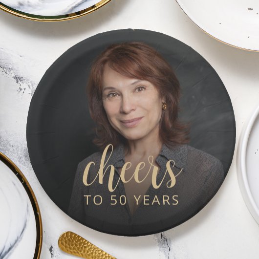 Assiettes En Carton 50e anniversaire de fête Photo Cheers