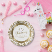 Assiettes En Carton 50e anniversaire de Mariage d'or (Fête)