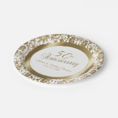 Assiettes En Carton 50e anniversaire de Mariage d'or (Angle)