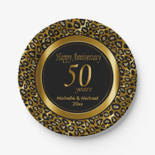 Assiettes En Carton 50e anniversaire de Mariage d'or   EMPREINTES DE L