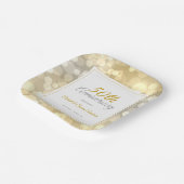 Assiettes En Carton 50e anniversaire de Mariage Elegant Gold Bokeh (Angulaire)