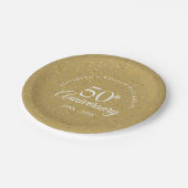 Assiettes En Carton 50e anniversaire de Mariage Gold Dust Confetti (Angle)