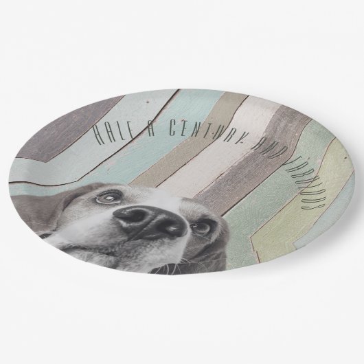 Assiettes En Carton 50e anniversaire demi-siècle et fabuleux (Angle)