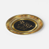 Assiettes En Carton 50e anniversaire d'or (Angle)