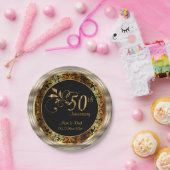 Assiettes En Carton 50e anniversaire du Mariage Black & Gold (Fête)