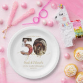 Assiettes En Carton 50e anniversaire du Mariage Gold 2 Photo (Fête)