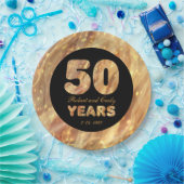 Assiettes En Carton 50e anniversaire du Mariage Gold Party Lumières (Fête)