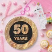 Assiettes En Carton 50e anniversaire du Mariage Gold Party Lumières (Fête)