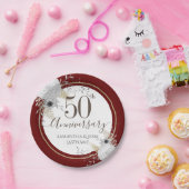 Assiettes En Carton 50e anniversaire du Mariage Plaque de papier flora (Fête)