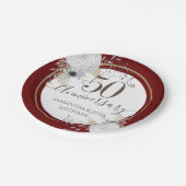 Assiettes En Carton 50e anniversaire du Mariage Plaque de papier flora (Angle)