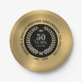 Assiettes En Carton 50e anniversaire du mariage Sparkling Laurel Wreat (Devant)