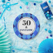 Assiettes En Carton 50e anniversaire Fantastic Mens Blue (Fête)