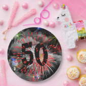 Assiettes En Carton 50e anniversaire Feu d'artifice dans les nuages Pl (Fête)