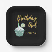 Assiettes En Carton 50e anniversaire fille Cupcake plaque en papier (Recto)