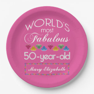 Assiettes En Carton 50e anniversaire Gemmes les plus fabuleuses Raspbe