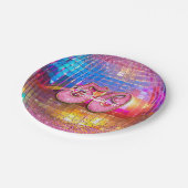 Assiettes En Carton 50e anniversaire Gold Pink Parties scintillant Dis (Angle)