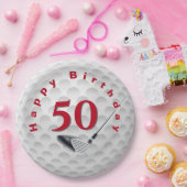 Assiettes En Carton 50e anniversaire Golf Ball Design (Fête)