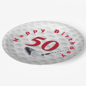 Assiettes En Carton 50e anniversaire Golf Ball Design (Angle)