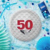 Assiettes En Carton 50e anniversaire Golf Ball Design Plaque en papier (Fête)