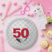 Assiettes En Carton 50e anniversaire Golf Ball Design Plaque en papier (Fête)