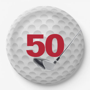 Assiettes En Carton 50e anniversaire Golf Ball Design Plaque en papier