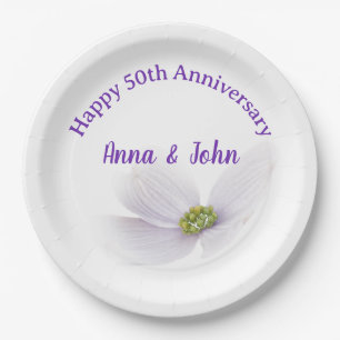 Assiettes En Carton 50e anniversaire Lavender Cosmos Fowower