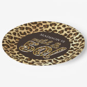 Assiettes En Carton 50e anniversaire Leopard personnalisé ballon à hui (Angle)