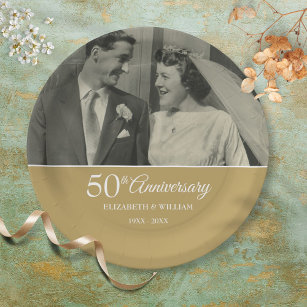 Assiettes En Carton 50e anniversaire Mariage photo Plaque en papier do
