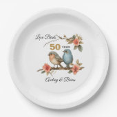 Assiettes En Carton 50e anniversaire ou toute année personnalisée (Devant)