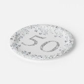 Assiettes En Carton 50e anniversaire, Parties scintillant d'argent, pe (Angle)