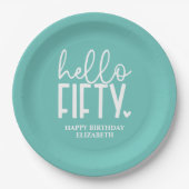 Assiettes En Carton 50e anniversaire Personnalisé (Devant)