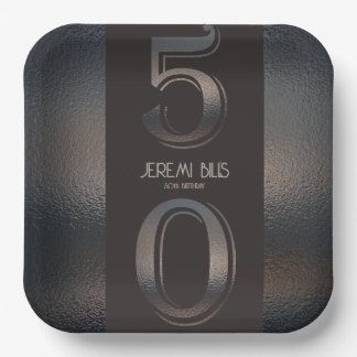 Assiettes En Carton 50e anniversaire Plaque en papier style bronze
