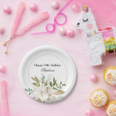 Assiettes En Carton 50e Anniversaire Plate de papier floral (Fête)