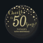 Assiettes En Carton 50e Anniversaire Soirée Diamant Noir et Or<br><div class="desc">50e Anniversaire Noir et Or Diamond Plaque en papier</div>