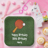 Assiettes En Carton 50e anniversaire Table ping pong (Fête)