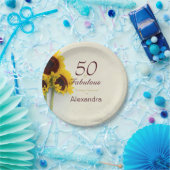 Assiettes En Carton 50e anniversaire Tournesol parti rustique (Fête)