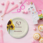 Assiettes En Carton 50e anniversaire Tournesol parti rustique (Fête)