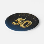 Assiettes En Carton 50e Ballons Et Plaque Papier Confetti (Angle)