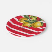 Assiettes En Carton 50e tiron italien rouge botanique blanc brun (Angle)