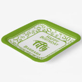 Assiettes En Carton 50th Party Random Number Pattern Green/White (Angulaire)