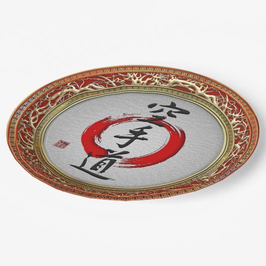 Assiettes En Carton [510] Calligraphie japonaise - Karaté-faites (Angle)